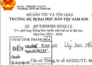 Công văn số 97/DBĐHSS-BDQLCL ngày 24/04/2025 của Trường Dự bị Đại học Dân tộc Sầm Sơn về việc phối hợp thông báo tuyển sinh hệ dự bị đại học năm học 2025-2026