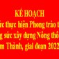 Kế hoạch Tổ chức thực hiện Phong trào thi đua “Chung sức xây dựng  Nông thôn mới” xã Cẩm Thành, giai đoạn 2022-2025