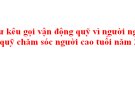 Thư kêu gọi vận động Quỹ vì người nghèo và quỹ chăm sóc Người cao tuổi năm 2022
