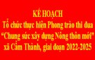 Kế hoạch Tổ chức thực hiện Phong trào thi đua “Chung sức xây dựng  Nông thôn mới” xã Cẩm Thành, giai đoạn 2022-2025