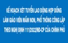 Kế hoạch xét tuyển lao động hợp đồng làm giáo viên mầm non, phổ thông công lập theo Nghị định 111/2022/NĐ-CP của Chính phủ