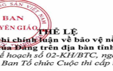 Thể lệ Cuộc thi chính luận về bảo vệ nền tảng tơ tưởng của Đảng trên địa bàn tỉnh, năm 2024